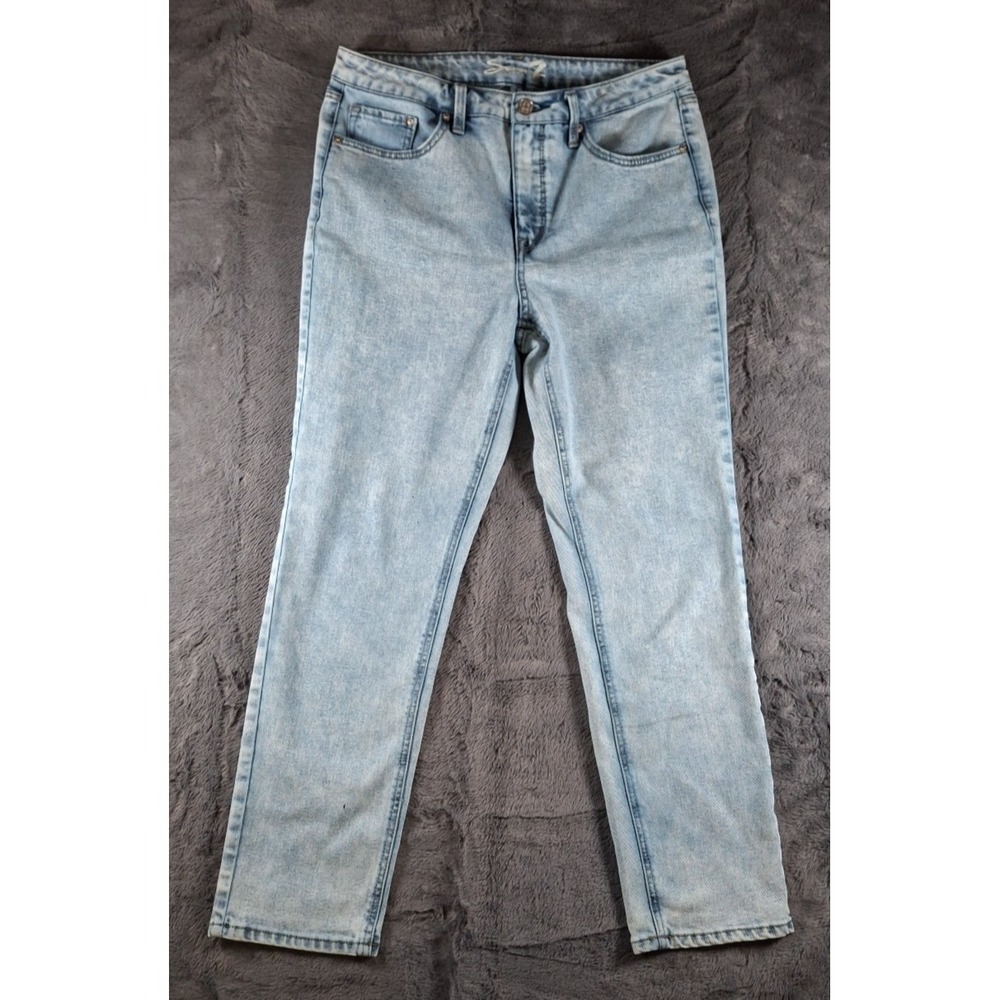 7 For‎ All Mankind Womens Jeans Size 8 27" Inseam Stretch Light Wash Straight